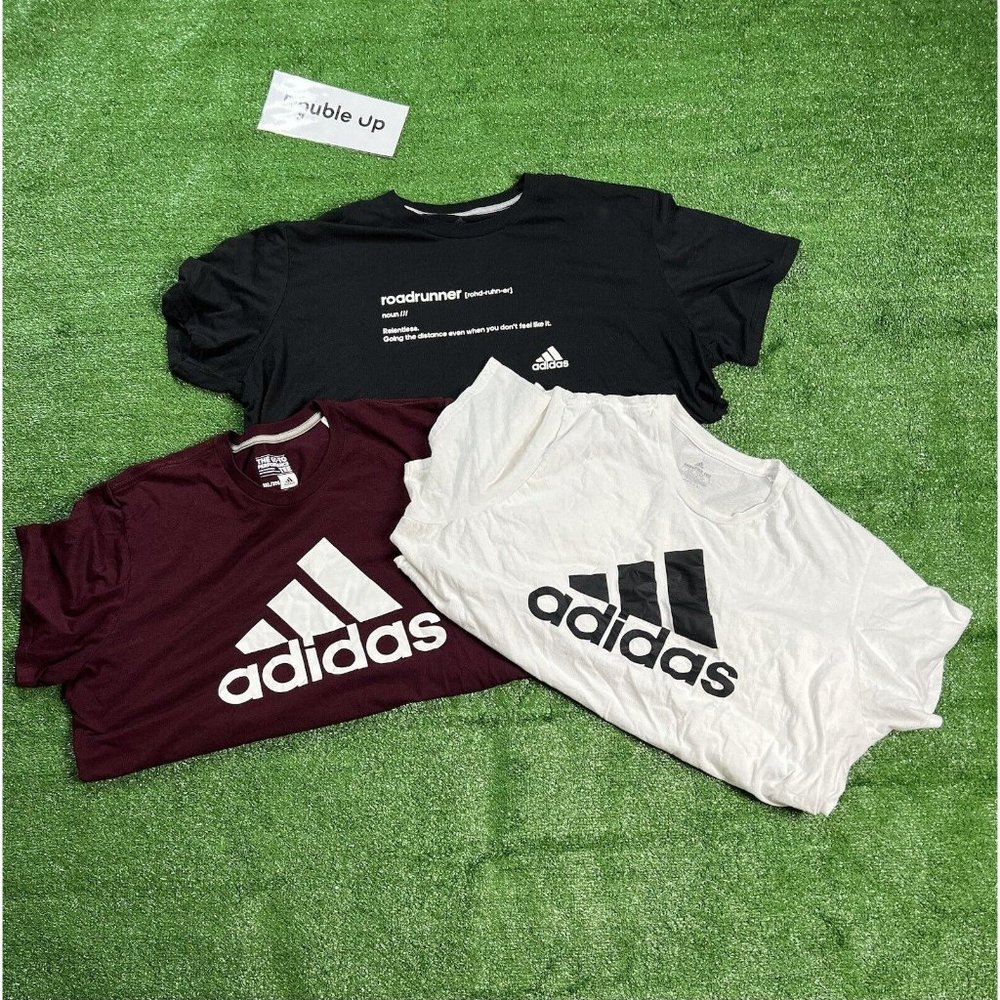 Adidas Men's Lot of 3 Graphic T Shirts White Black Burgundy Size 3XL